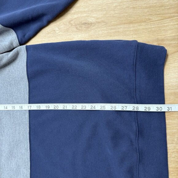LL BEAN FLEECE SWEATER CREW NECK COLORBLOCK MENS L TALL BLUE GRAY FALL WINTER - Picture 8 of 8